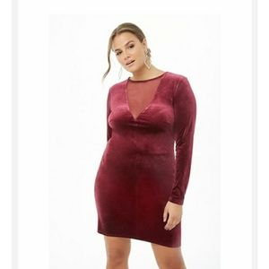 Classy holiday ready velvet long sleeve dress 3X